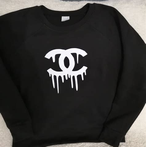 black chanel logo sweater|authentic Chanel logo sweater.